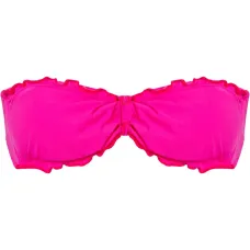 Ruffled trim bandeau bikini top