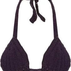 Knit triangle bikini top