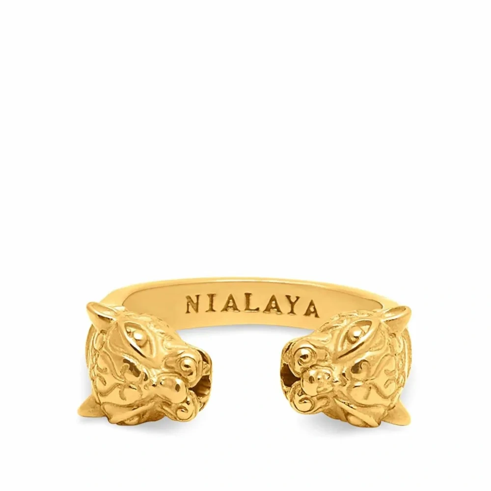 Кольцо с головами пантер