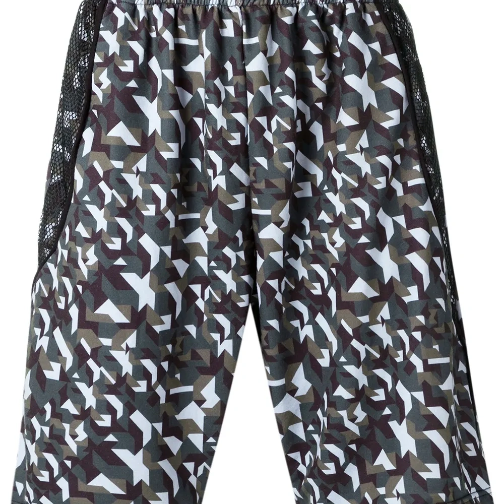 Geometric print track shorts