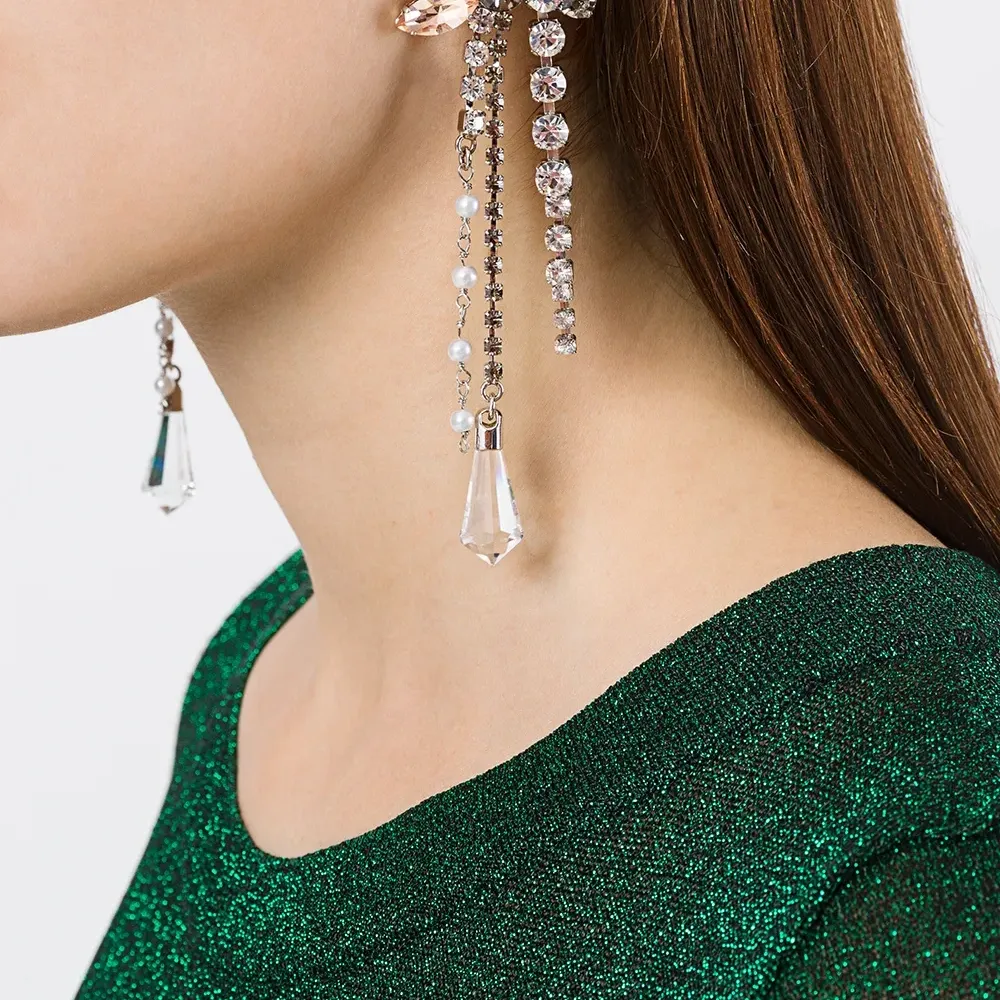 Длинные серьги с цепочками