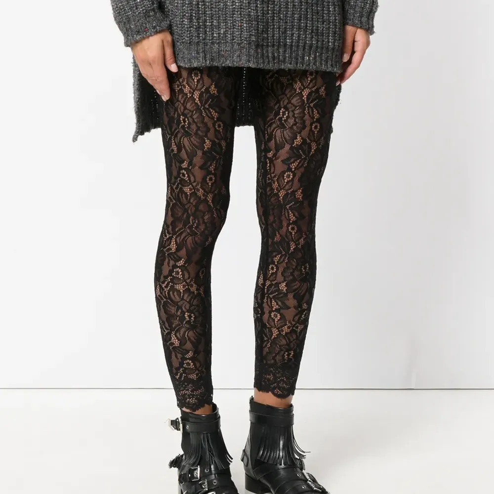 кружевные чулки с открытым низом