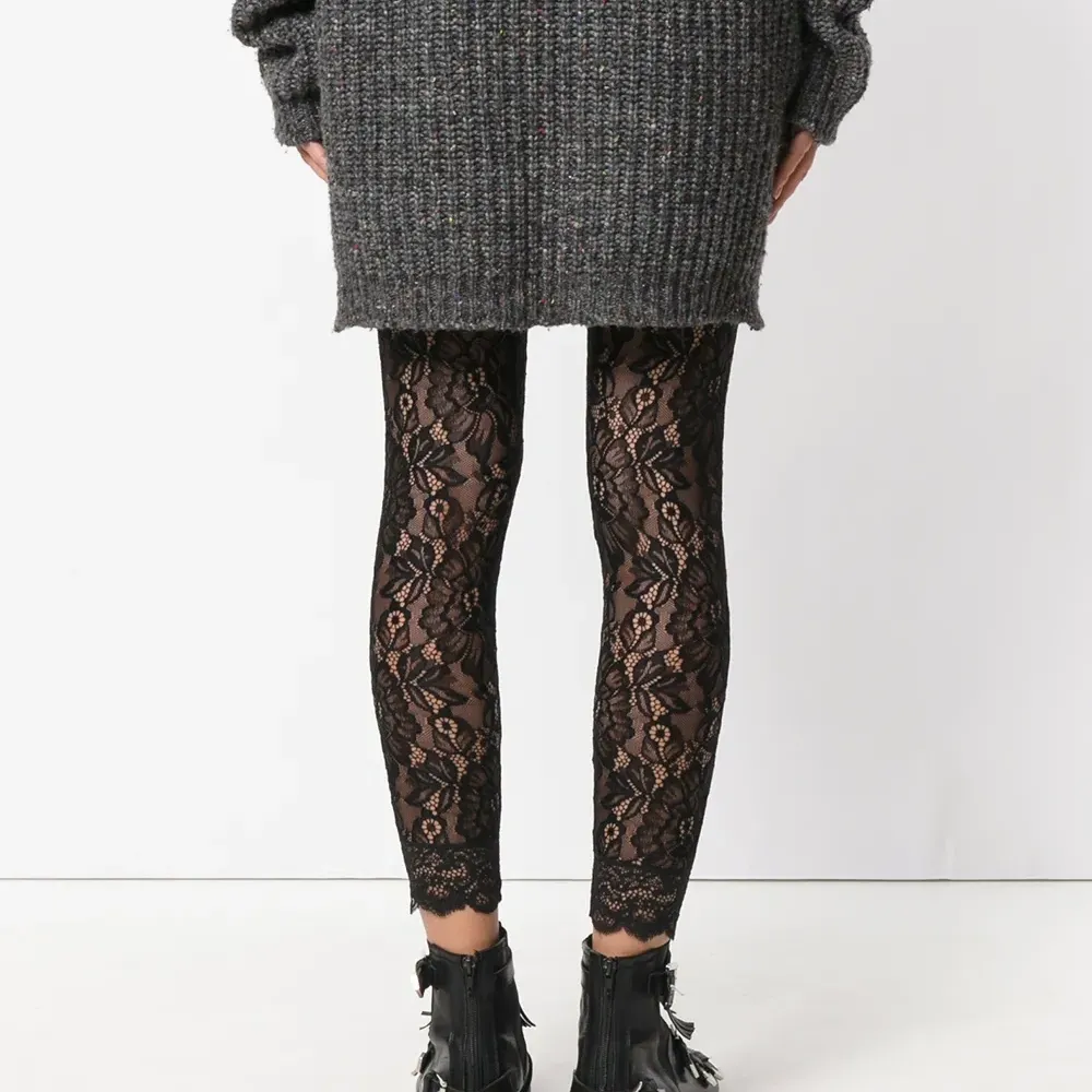 кружевные чулки с открытым низом