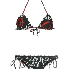 Logo print bikini set