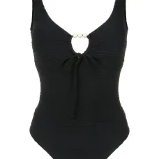Faux pearl embellished swimsuit