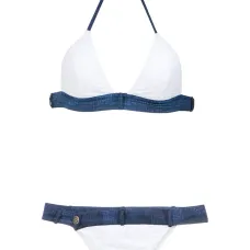 Denim panels bikini set