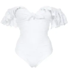 Texture ruffled swimsuit