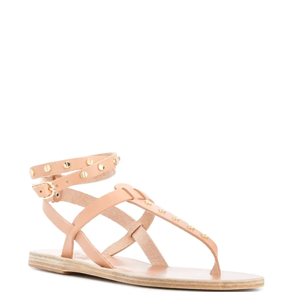 Сандалии с Т-образным вырезом и заклепками