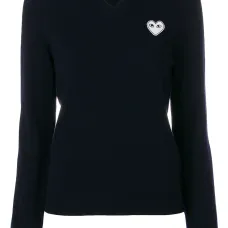 Свитер с V-образным вырезом и логотипом