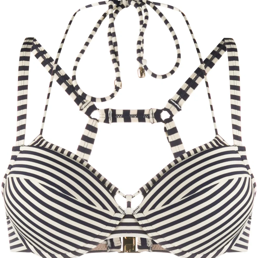 Полосатый лиф бикини с эффектом пуш-ап