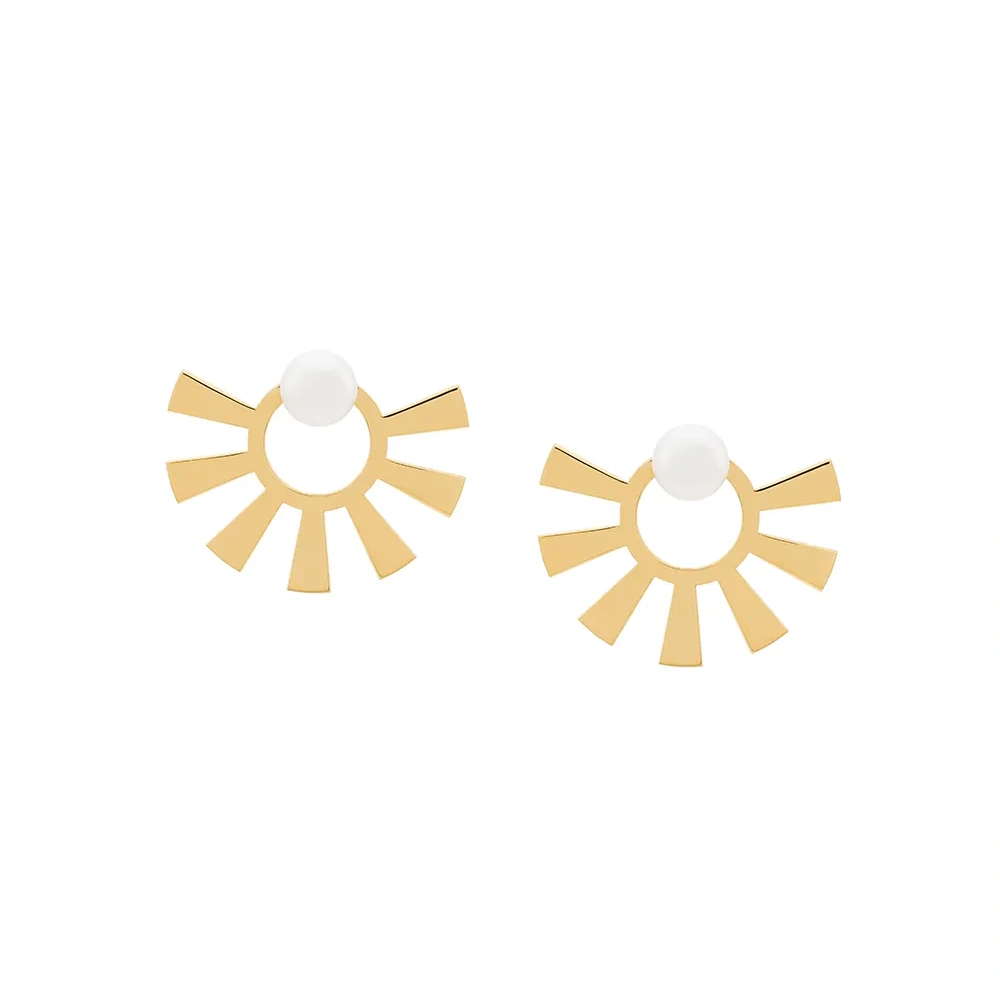 Серьги 'Technofossils' с жемчугом