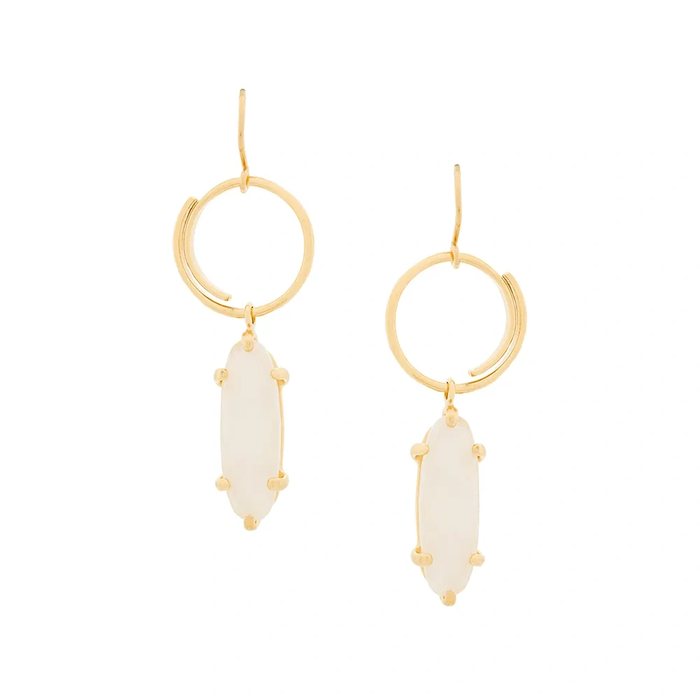 Серьги 'Technofossils' с лунным камнем