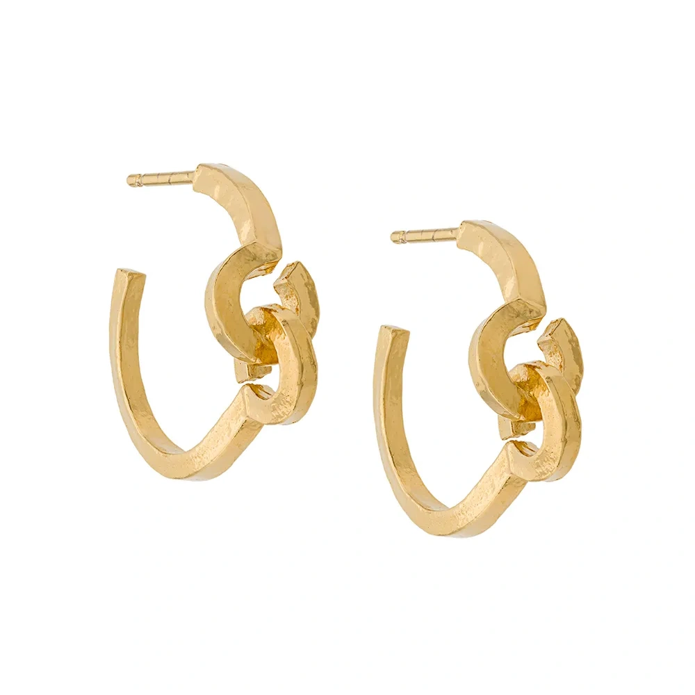 Кованые круглые серьги 'Technofossils Link'