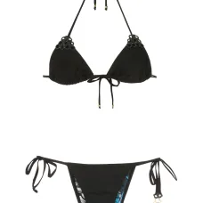 Embellished triangle top bikini set