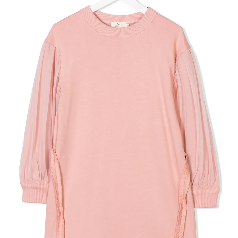 платье-свитер с рукавами из тюля