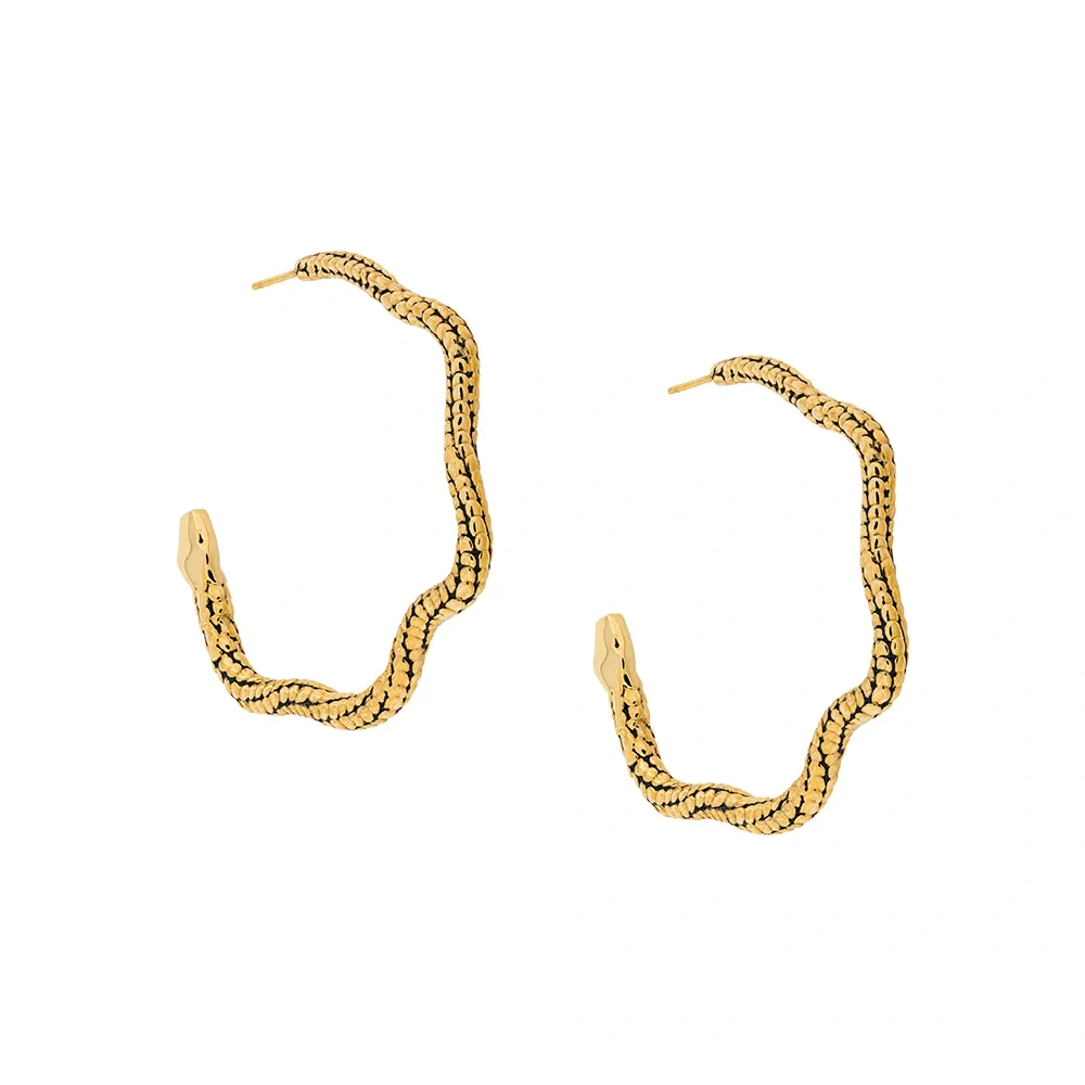 Круглые серьги в виде змеи