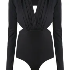 Long sleeved bodysuit with cut details