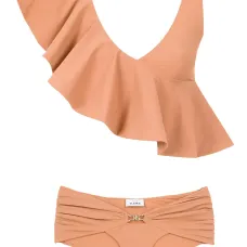 Ruffled top bikini set