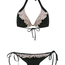 Lace panel bikini set