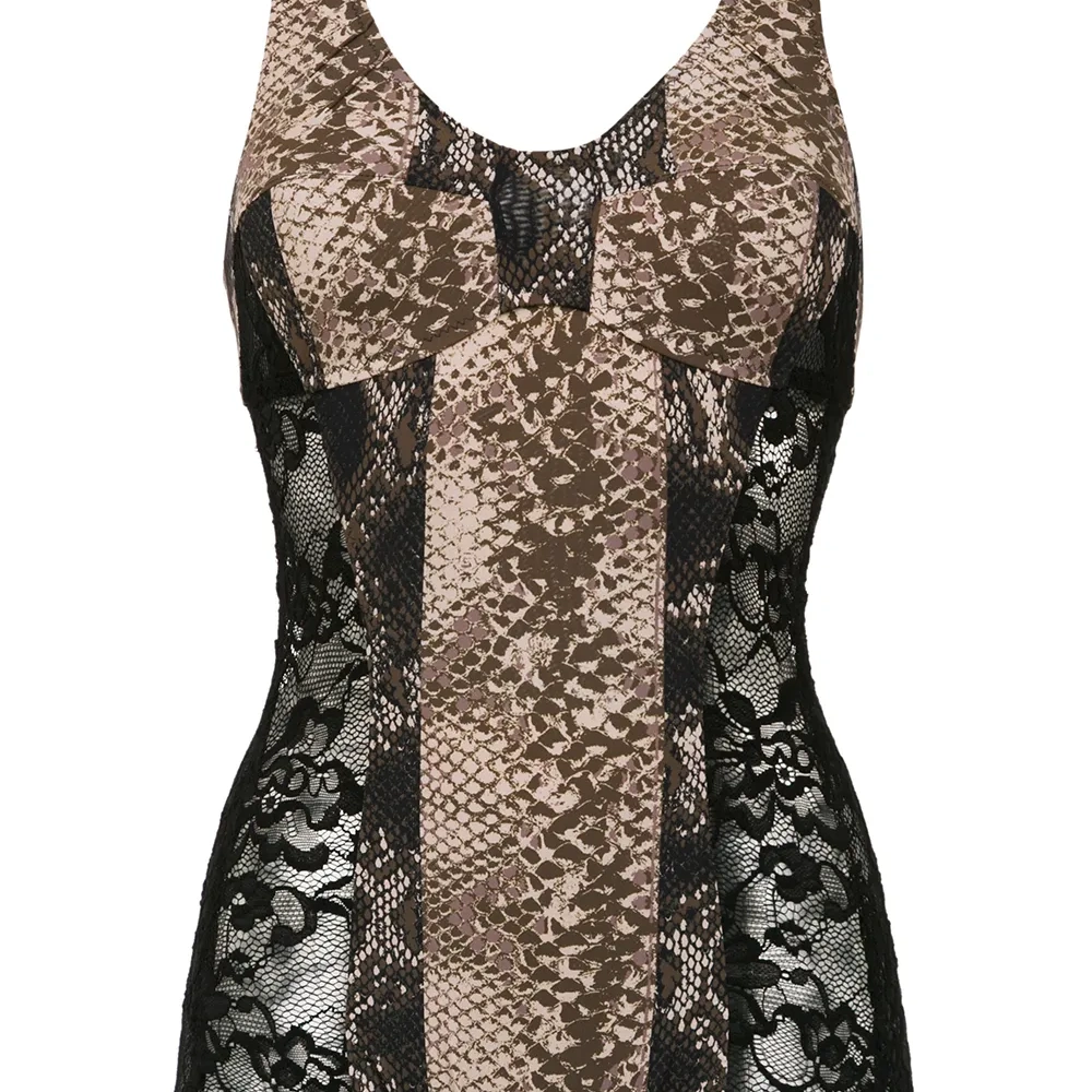 Printed lace swimsuit