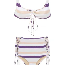 Striped bikini set