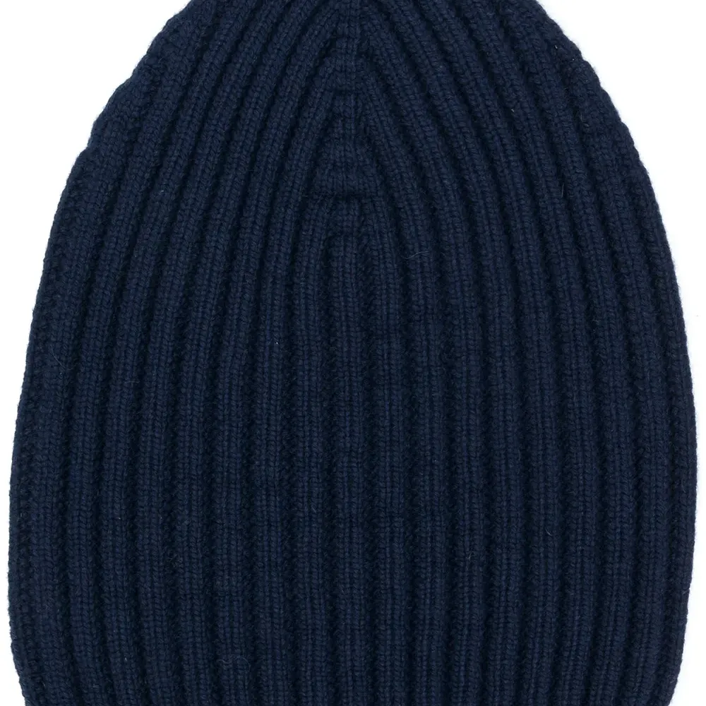 Кашемировая шапка бини в рубчик