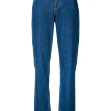 прямые джинсы с завышенной талией