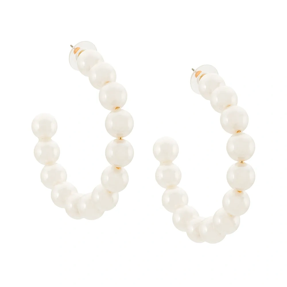 Серьги-кольца с жемчугом