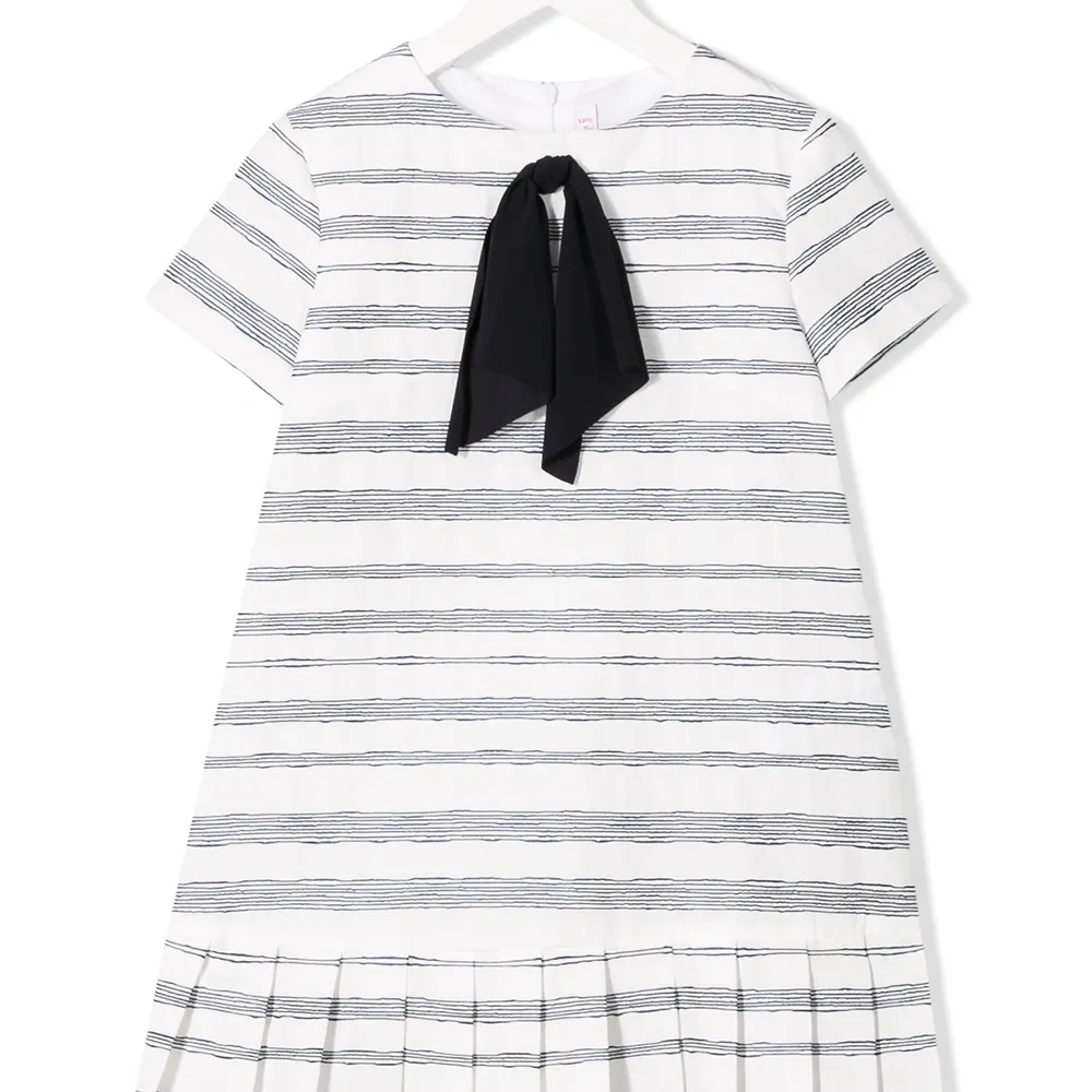 Платье в полоску с бантом