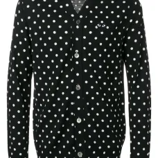 Кардиган в горох с логотипом