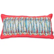 Подушка с принтом сардин
