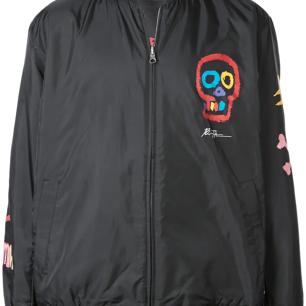 Куртка-бомбер с принтом черепа