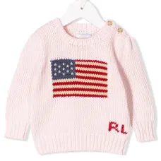 Трикотажный свитер с узором флага