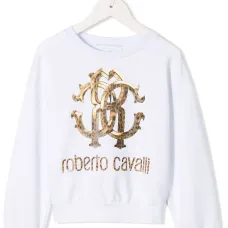 Белая толстовка с леопардовым принтом и логотипом