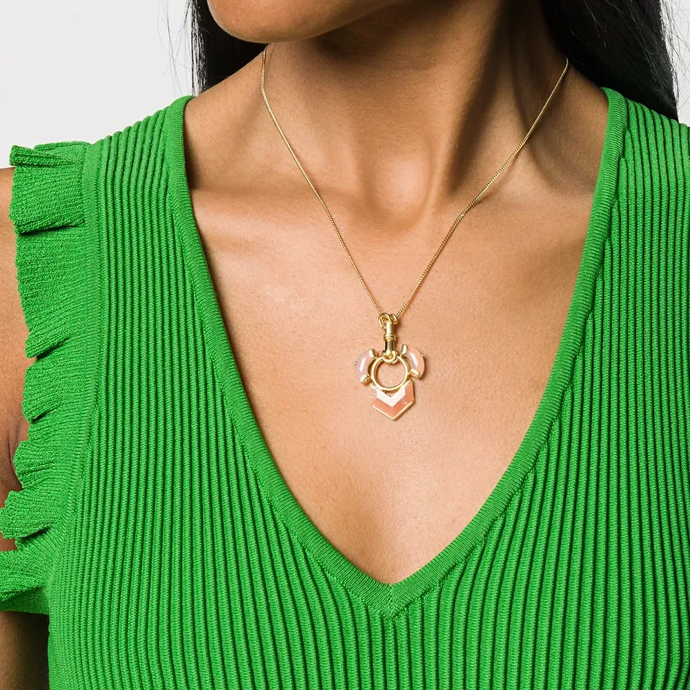 Ожерелье из солнечного камня и серого агата