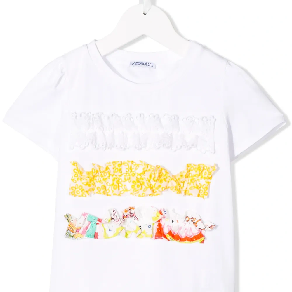 Футболка с аппликацией и оборками