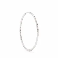 Круглая серьга Liv 25 мм из белого золота