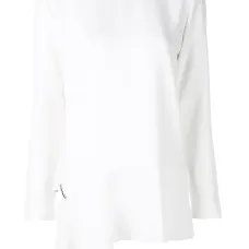 Блузка с длинными рукавами и прорезью на подоле Блузка с длинными рукавами и прорезью на подоле