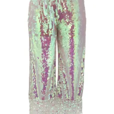 Блестящие укороченные брюки