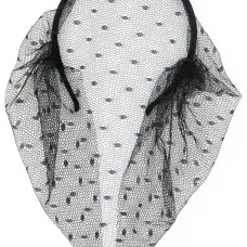 Атласный ободок с вуалью из тюля