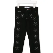 Джинсы прямого кроя с нашивками