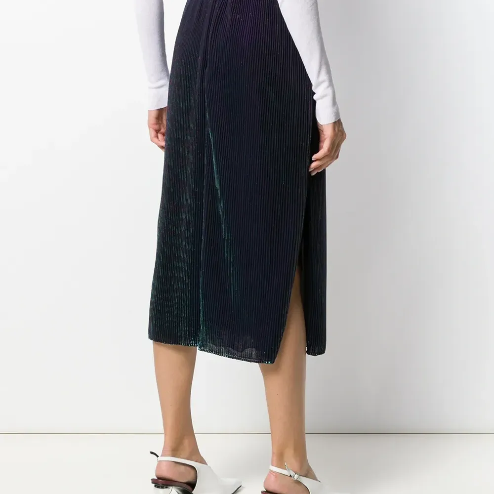 Плиссированная юбка с эффектом металлик