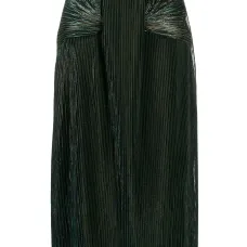 Плиссированная юбка миди с эффектом металлик