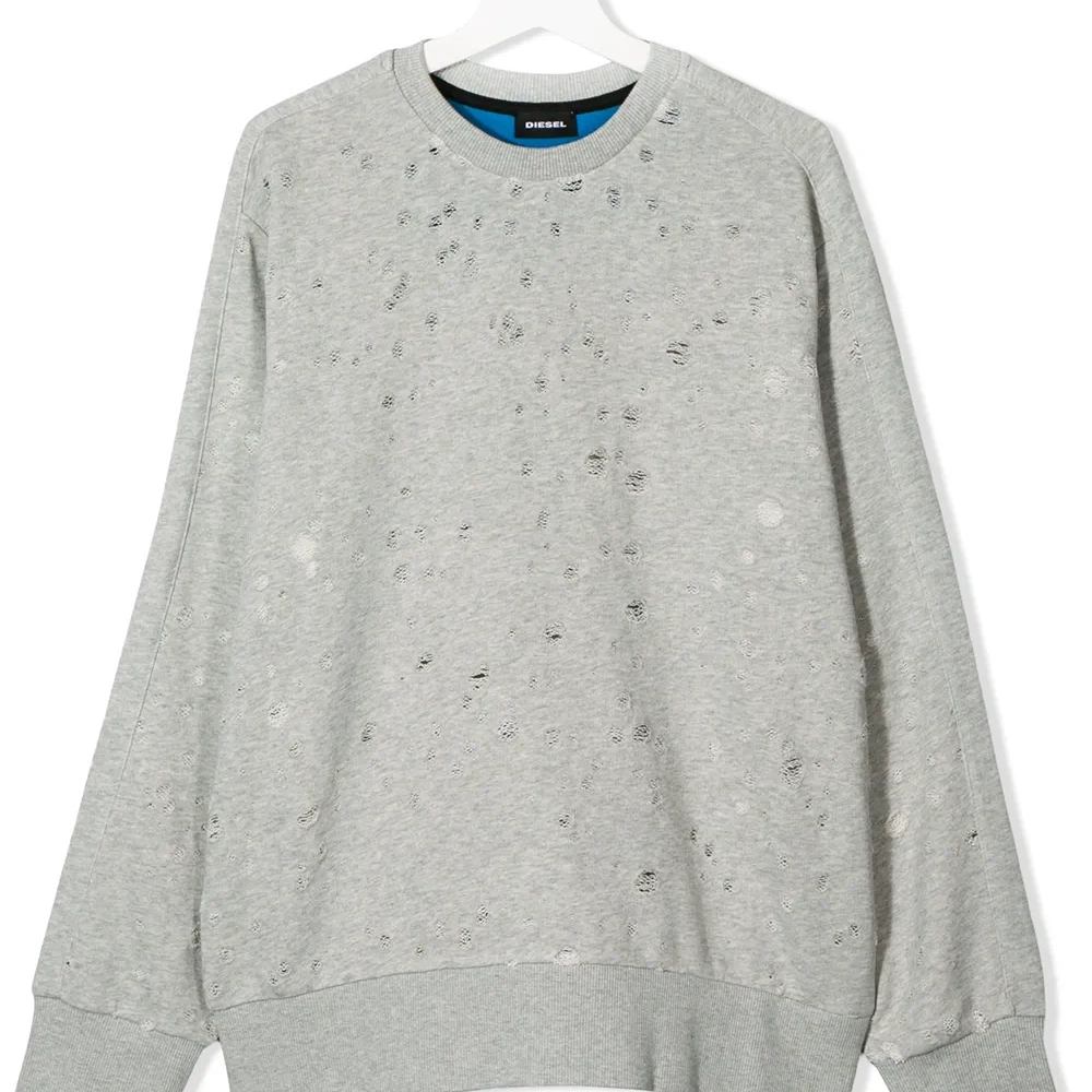 Толстовка с круглым вырезом и эффектом потертости Толстовка с круглым вырезом и эффектом потертости