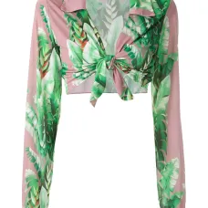 Укороченный топ с принтом