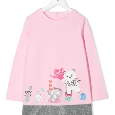 Платье-толстовка с блестящим подолом