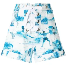 Шорты с завышенной талией и принтом