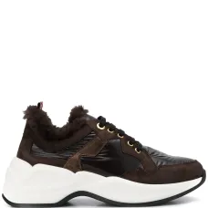 Кроссовки со вставками из искусственного меха