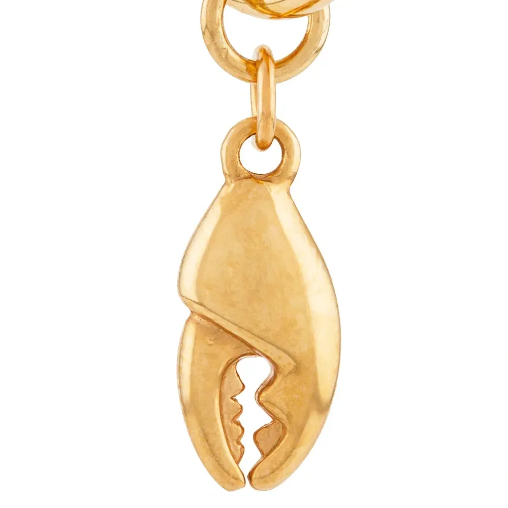 Серьги-кольца с подвеской в форме клешни