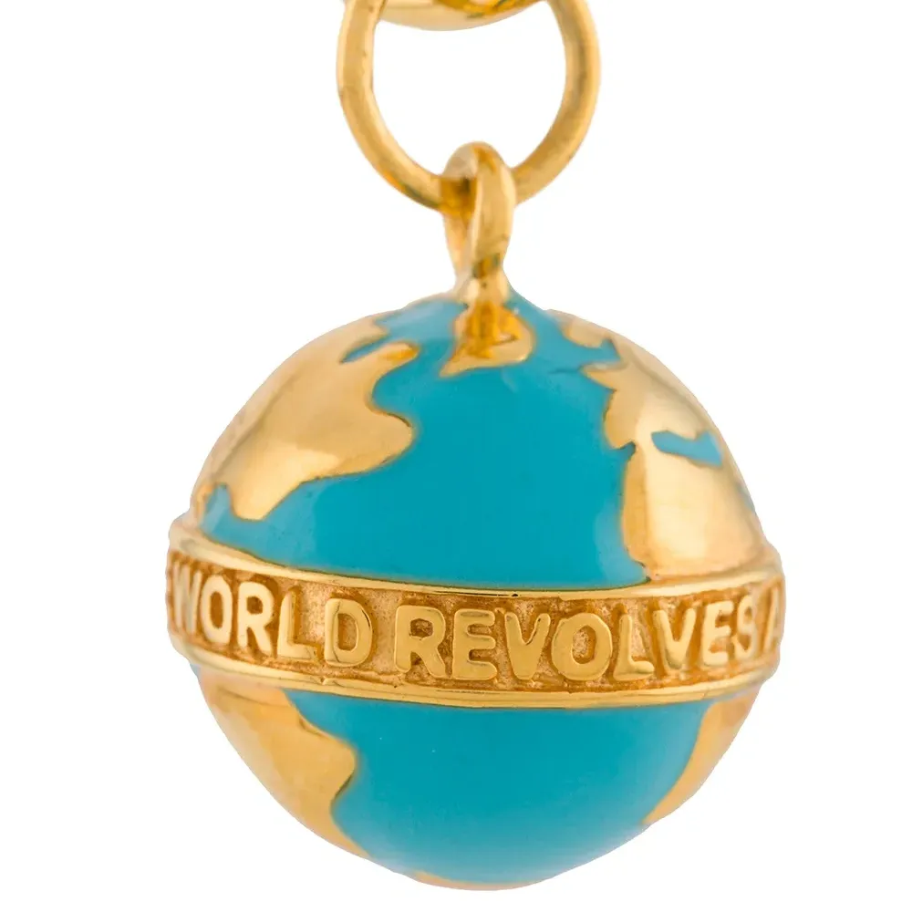 Серьга с подвеской в виде глобуса